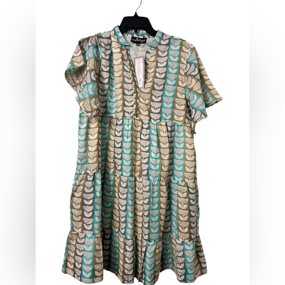 Liza Byrd Print Flower Short Sleeve Dress